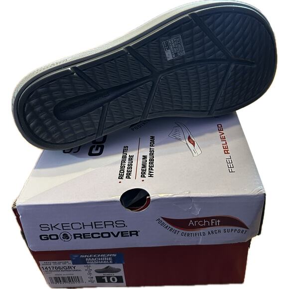 Brand New Skechers GO RECOVER Arch Fit Sandals - Grey - Picture 10 of 11